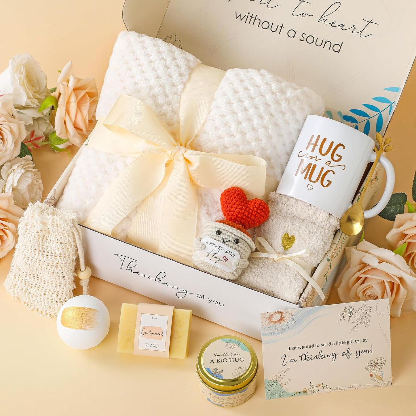 Birthday Gifts for Women Self Care Package Box Spa Basket Get Well Soon Sending Hug Thinking of You Feel Better for Wife Her New Mom Sister Female Best Friend Coworker Teen Girls Boss Babe Day